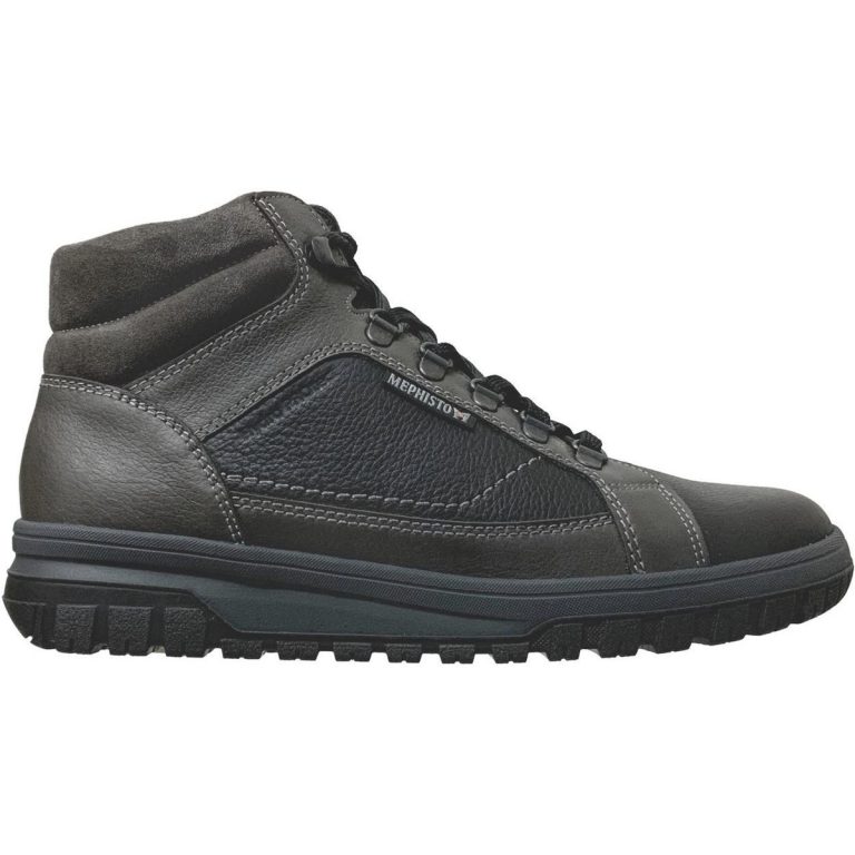 Mephisto PITT heren veter enkellaars - zwart grijs mix